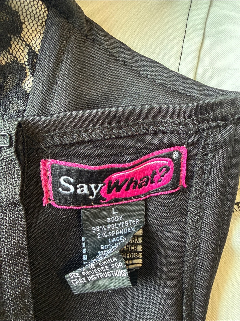 Say What? Black Lace Sequin Bandeau Bustier - Picture 5 of 6